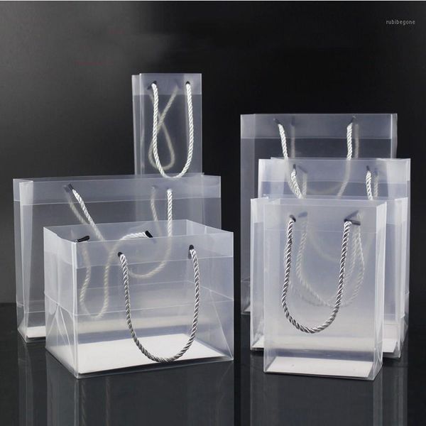 

gift wrap 2021 creative pp plastic packaging bags with handle wedding party favors portable transparent gift1