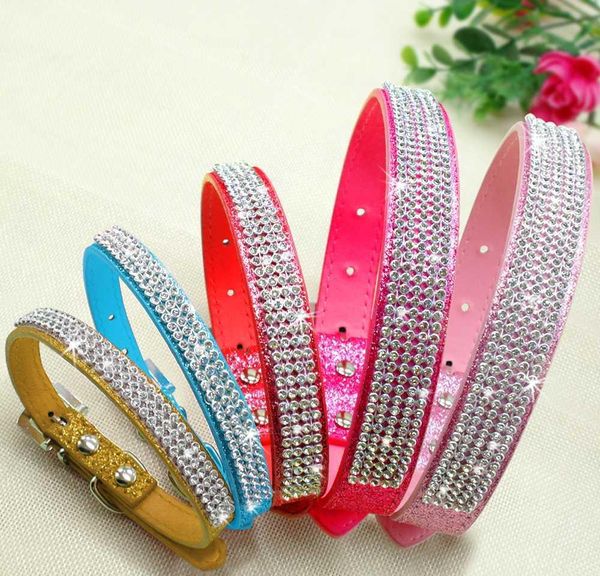 

bling diamante rhinestone pu leather cat dog collars pink for small medium dogs chihuahua yorkie qylxpm powerstore2012