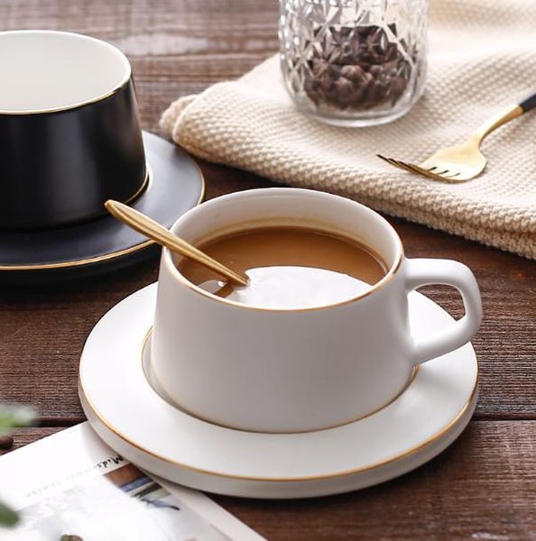 

high grade ins nordic style ceramic coffee mugs with spoon & tray water container ceramic cups home kitchen drinkware lfb853