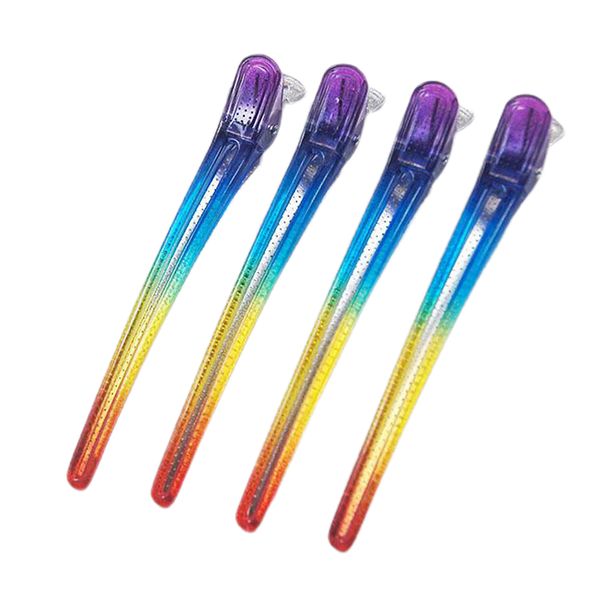 

4pcs dividing duck bill clips, clamp hair styling clips hairpin hairdressing sectioning for salon styling tools (rainbow, Brown