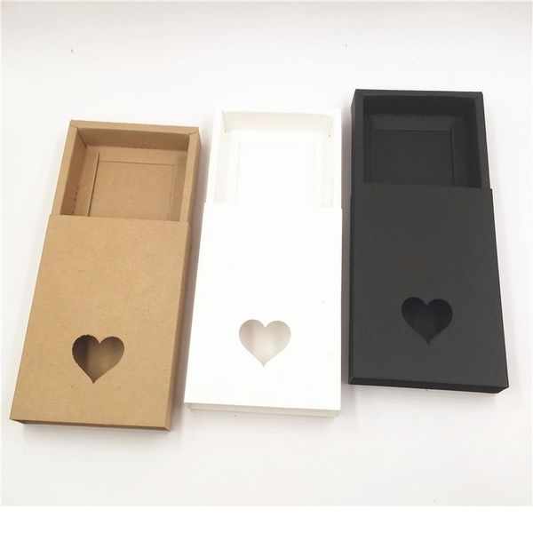 

50pcs kraft/white/black paper drawer box for festival supplies packing paper mini box souvenir sto bbytxx