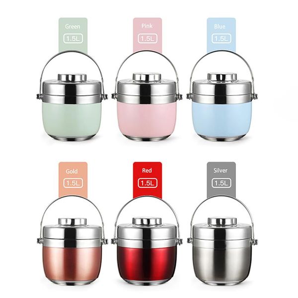 

baispo нержавеющей стали lunch box детский термос двойной еды горячая вода бутылки дети портативный пикник школа еды контейнер box jllbms