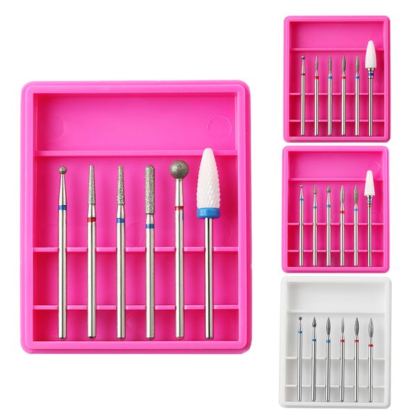 

6pc/lot ceramic diamond milling cutter for manicure nail drill electric machine accessories bits set burr pedicure art tools