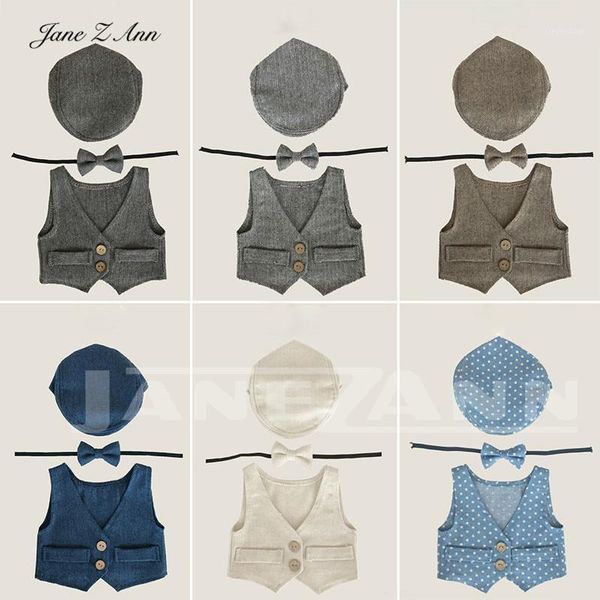 

caps & hats jane z ann born po props infant boy gentlemen costume hat+bow tie+vest pography studio outfits accessories1, Yellow