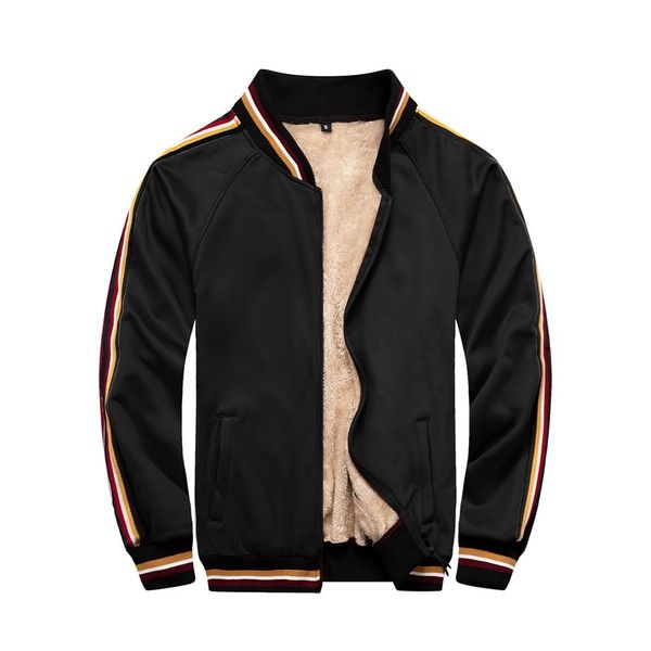 

men jacket windbreaker hip hop streetwear casual thick coat male striped winter warm bomber jackets mens oversize kg-1020, Black;brown