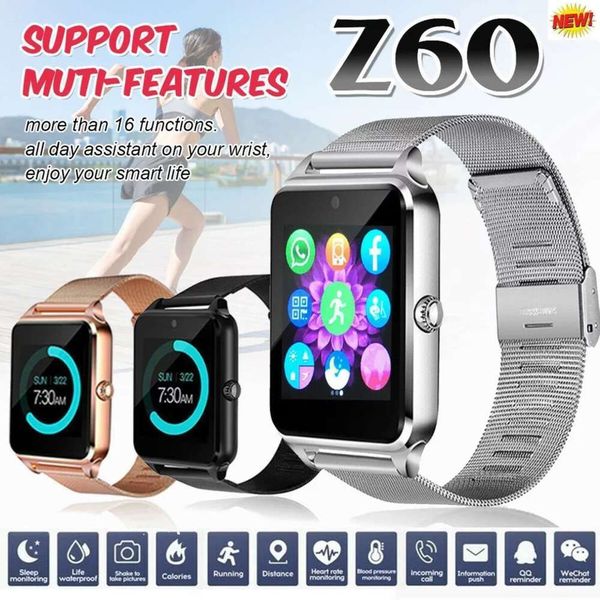

z60 steel belt bluetooth synchronous movement step ring mobile phone smart watchbgt