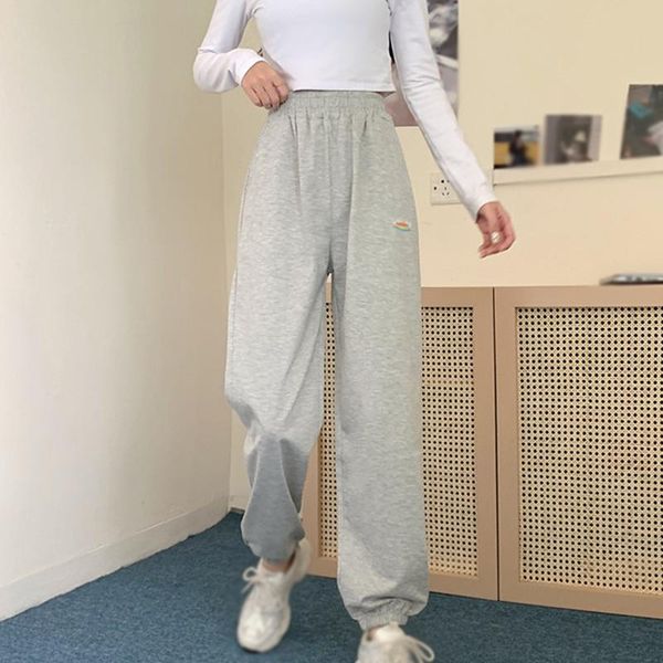 

women's pants & capris autumn women sweatpants korean style fashion wild casual loose large size sports elastic high waist harem, Black;white