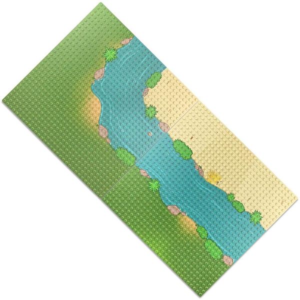 

single side grass river 3232 dots base plate for small bricks moc building block toy sets models diy toys for children yxlxli xhlove
