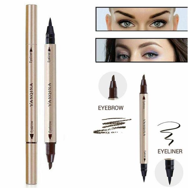 

2 in 1 eyeliner liquid eyebrow pen pencil eye liner waterproof makeup cosmetic tool