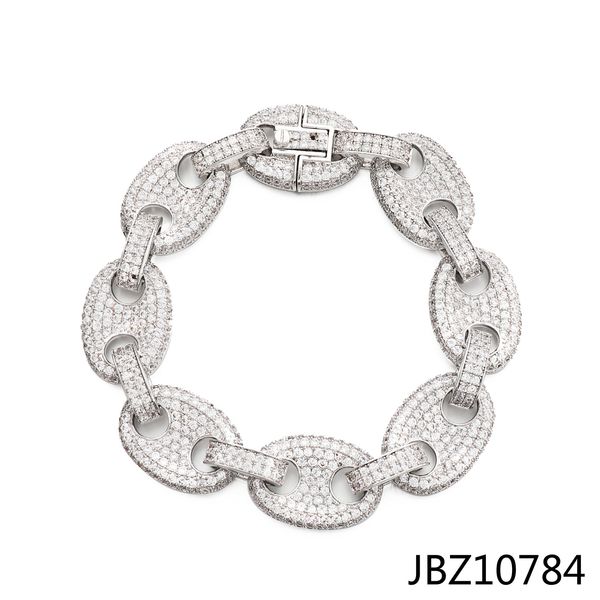 

europe and america creative punk bracelet customized wholesale zircon hip hop fashion cool bangle bracelet jewelry, Black