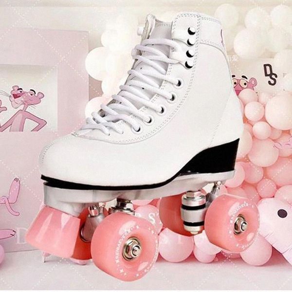 

new style double-row roller skates four-wheel skates men and women outdoor skates shoes #1l8i