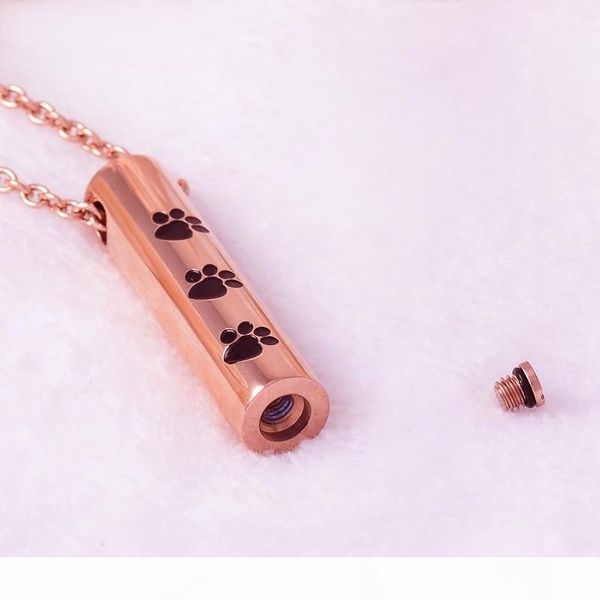 

cylinder cremation urn pendant pet urn peaceful memorial keepsake dog cat memorial ash keepsake pendant necklace funeral casket, Silver