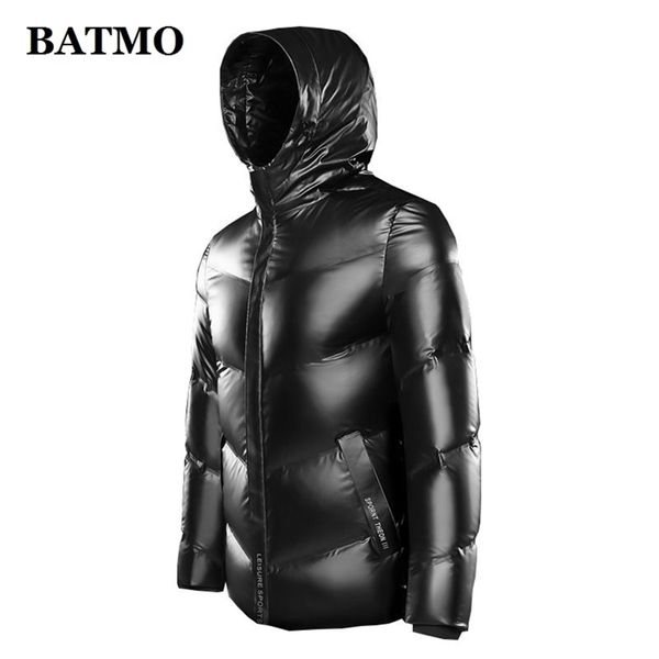 

batmo new arrival winter 80% white duck down hooded jackets men,waterproof down coat 9928 201225, Black