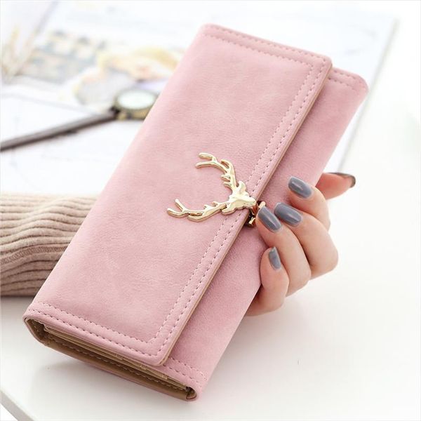 

2019 fashion women long clutch wallet large capacity coin pocket card female purse phone brand pu leather new designer wallets, Red;black