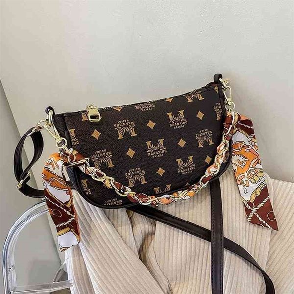 

outlet sale 80% off fashion print handbag women's 2022 new pu silk scarf fashion texture women's single shoulder bag diagonal cros