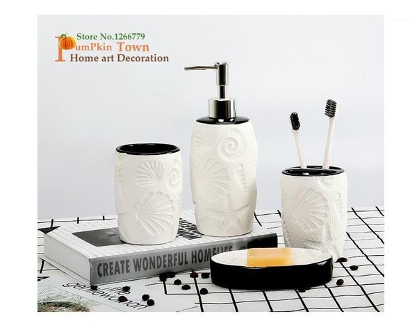 

bath accessory set mediterranean minimalist style ceramic bathroom of four,bumpy starfish design set,comfortable touch1