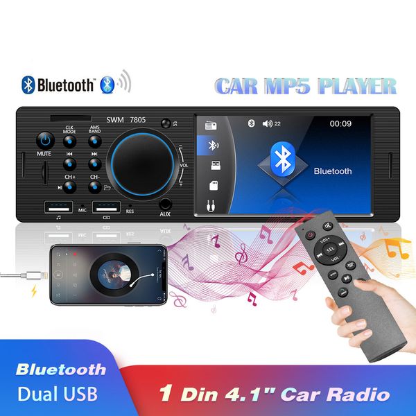 Автомобильное радио FM MP5 Player Autoradio Bluetooth Autoradio Handsfree 1 DIN 4.1 