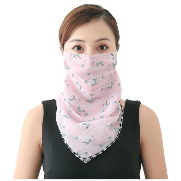 

face reusable cotton cloth maskswashable and 2020 pm2.5 maske for germ protection chiffon polka dot print magic bandana