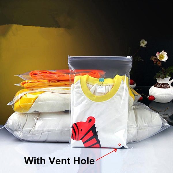 

50pcs clear plastic slide zipper storage bag with vent reclosable clothes underwear zip lock package bag sundries pack polybag h bbyodj
