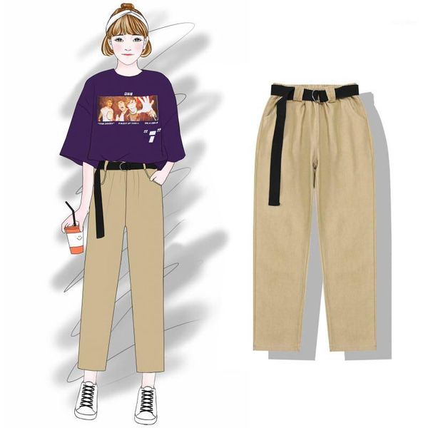 

2019 new fashion women's pants casual elastic waist fashion slim ankle length pants women1, Blue
