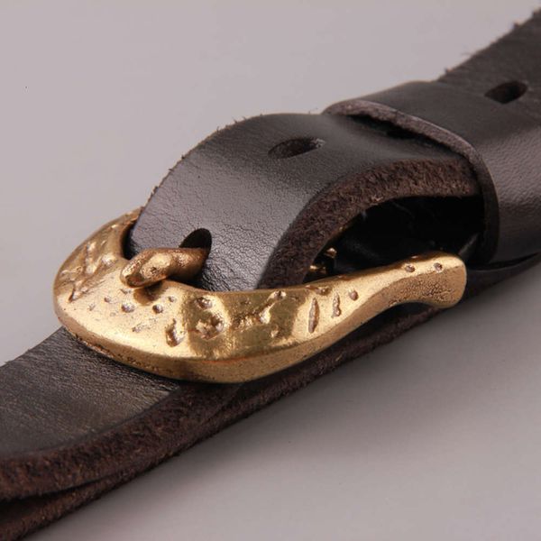 

pure cow casual men's thickened body simple pin leather wash belt copper buckle, Black;brown