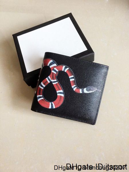 

fashion brand tiger and snake designer for men real leather wallets small purses card holder with box