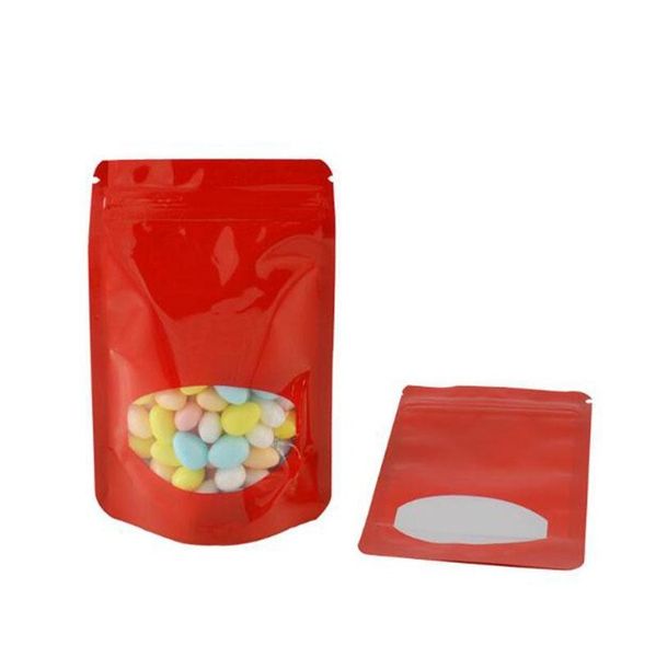 

100pcs/lot 8.5x13 cm colorful stand up aluminum foil zipper lock storage bag with round window for zip resealable myl jllwet sport777