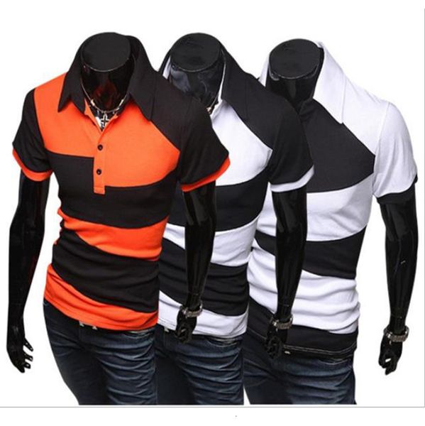 

summer polos tee patchwork homme para heren sleeve men striped poloshirt short shirt shirt polo hombre xlmjp