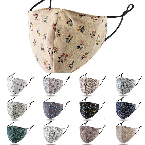 

dhl shipping reusable washable cloth covering for women fashion floral printed cotton masks outdoor breathable face mask oo0e7, Black