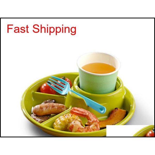 

3 compartments plate beer drink cup holder total 4 secti qylams sweet07