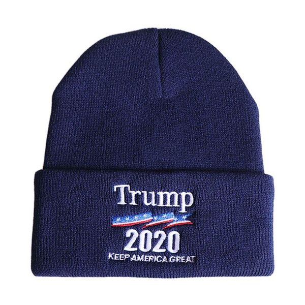 

embroidered beanie hat 2020 president warm knitted skull cap l9be, Blue;gray