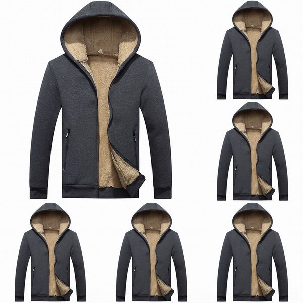 

euh4h так мужской с капюшоном плюшевые кардиган потерять большое пальто твердые кашемир sweatertop мужчин с капюшоном теплый свитер джемпер, Black