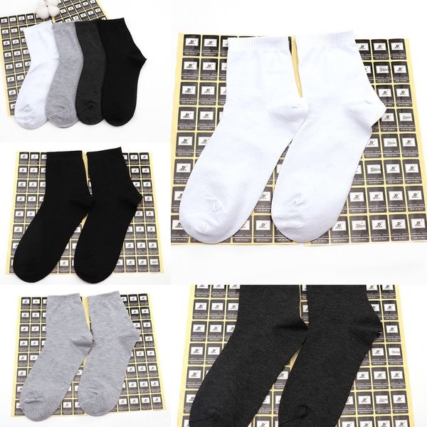 

yideshan independent packaging solid color men's business polyester cotton cotton and socks simple leisure sports socks ilacf, Black