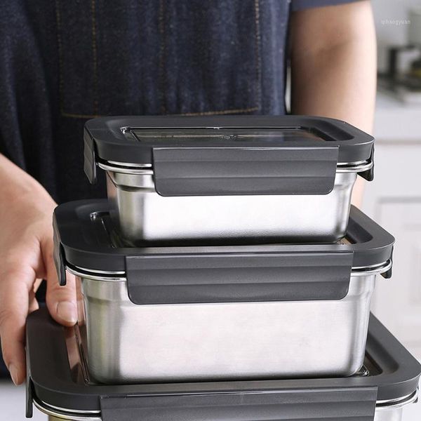 

304 stainless steel refrigerator containers,with sealed lids,kitchen keep fresh airtight leak proof storage containers set1