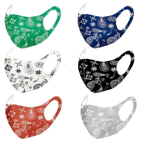 

fashion washable reusable mask pm2.5 paisley 3d care shield sun color gold elbow sequins designer face party masks dhl