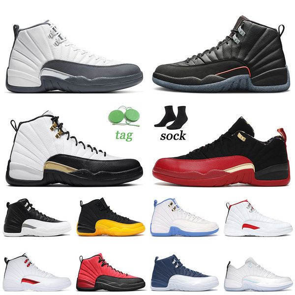 

2022 og jumpman 12 12s xii basketball shoes grind low easter royalty dark grey flu game university gold fiba mens women trainers