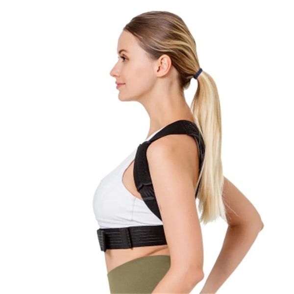 

posture corrector for men women kids christmas x'mas stocking stuffers gift adjustable back straightener shoulder brace, Black;blue