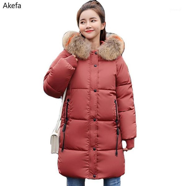 

2021 women winter jacket hooded oversized breasted buttons female coat long warm thicken parka parkas camperas1, Black