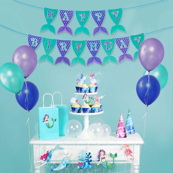 

the little decoration wedding balloon banner mermaid birthday party decor kids baby shower