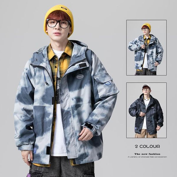 

spring autumn men's jacket streetwear camouflage windbreaker bomber jackets for men hooded casual mens jacket coat, Black;brown