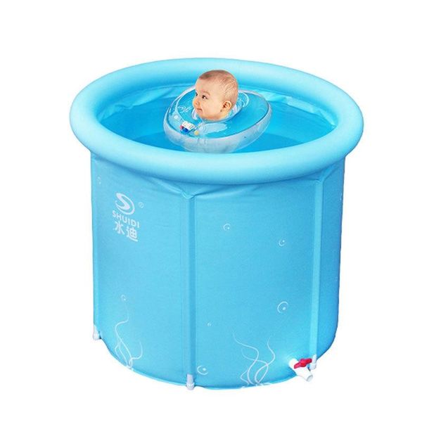 

portable inflatable cotton bottom inner net warm keeping design frame type tub 3 size option kids swimming pool baby bathtub