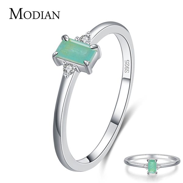 

modian fashion 100% 925 sterling silver tourmaline finger rings classic clear cz wedding jewelry for women engagement fine gift fashion desi