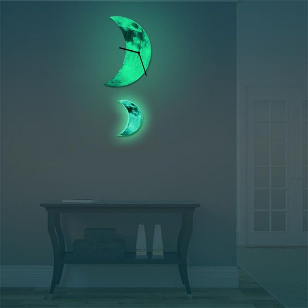 

night luminous wall clock half moon styled decorative clock for home bedroom myding