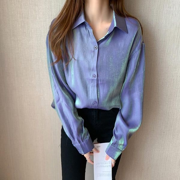 

new promotion women shirt lovely long sleeve lapel women's blouse solid printing button design1, White