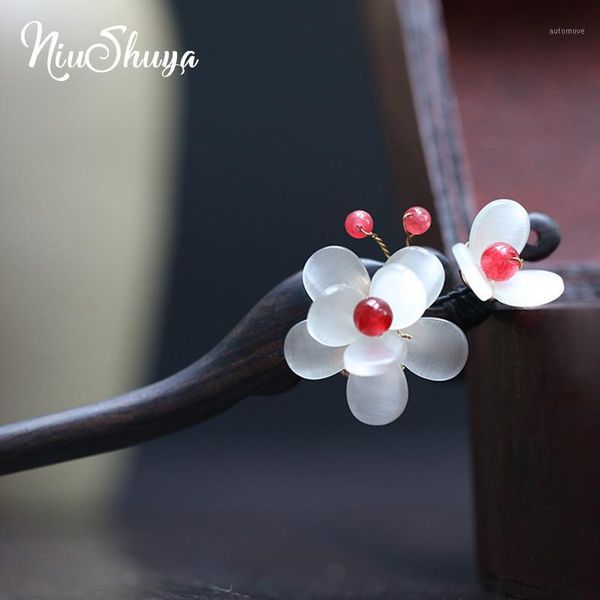 

niushuya vintage hair stick pick natural wooden sandalwood chinese chopsticks ethnic hairpin women hairpins jewelry accesories1, Golden;silver