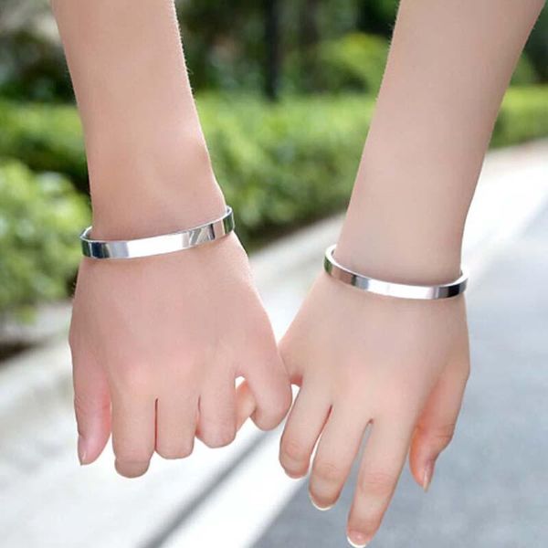 

bangle titanium steel wristband bracelet jewelry charm gift for lovers, Black
