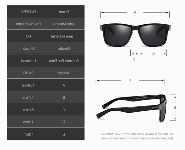 

fashion goggles motorcycle accessories dubery polarized sunglasses men's protective gears male sun glasses for men retro cheap