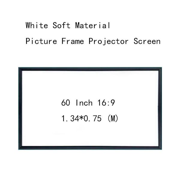 

projection screens thinyou wall mounted 60inch 16:9 screen white soft material picture frame projector 4.5cm for