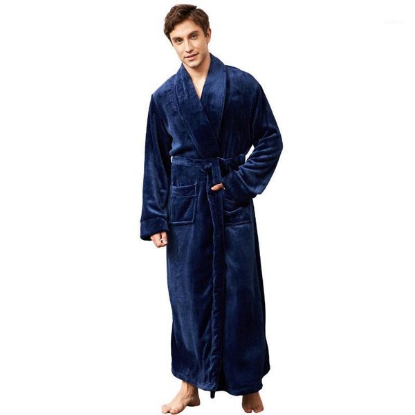 

autumn winter flannel home wear plus size male casual robe large long women kimono bathrobe gown thick warm sleepwear1, Black;brown
