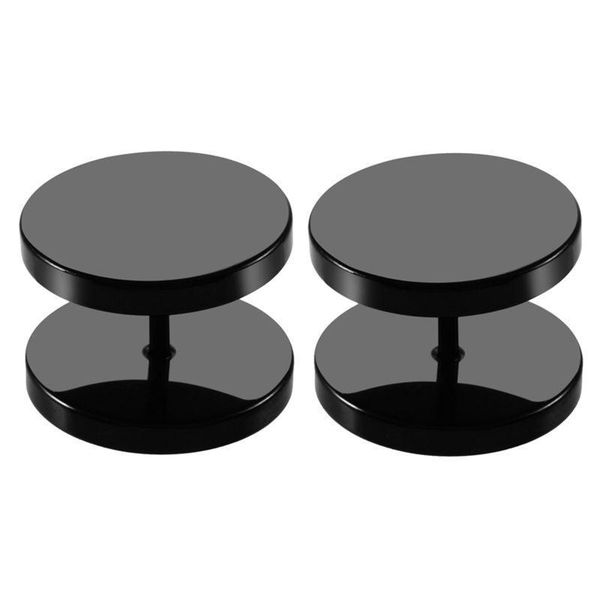 

2pcs gold black steel cheater faux fake ear plugs flesh tunnel gauges tapers stretcher earrings piercing jewelry 6-14mm q jllukd, Silver